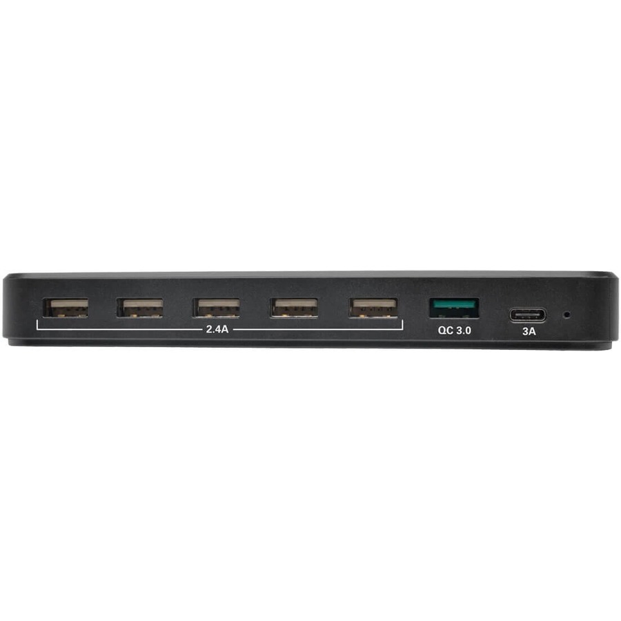 Tripp Lite by Eaton 7-Port USB Charging Station with Quick Charge 3.0 USB-C Port Device Storage 5V 4A (60W) USB Charge Output