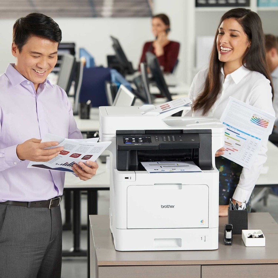 Brother Business Color Laser All-in-One MFC-L8900CDW - Duplex Print - Wireless Networking - Copier/Fax/Printer/Scanner - 33 ppm Mono/33 ppm Color Print - 2400 x 600 dpi class - 5" LCD Touchscreen - Gigabit Ethernet - Wireless LAN - USB 2.0