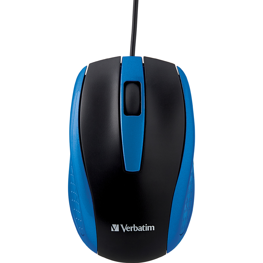 Verbatim Corded Notebook Optical Mouse - Blue - Optical - Cable - Blue - 1 Pack - USB Type A - Scroll Wheel - 3 Button(s)
