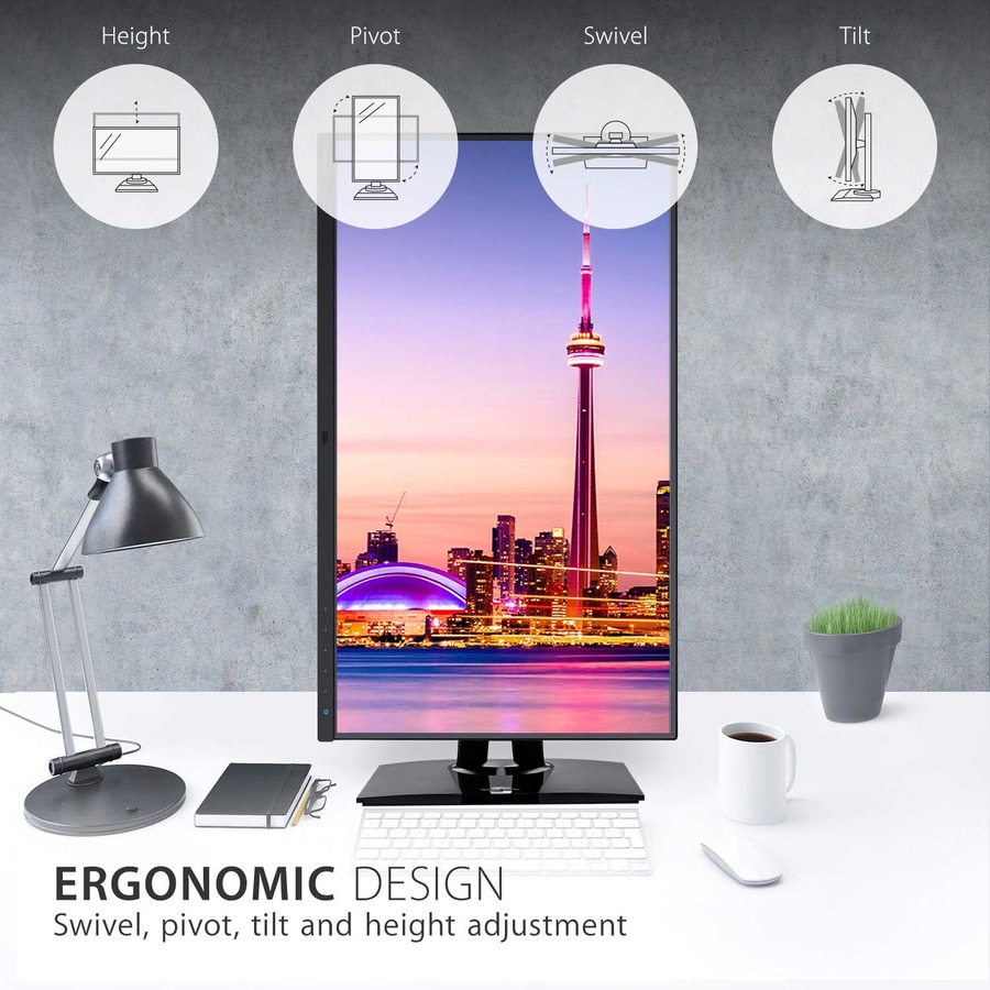 ViewSonic VP2785-4K 27-Inch Premium IPS 4K Monitor with Advanced Ergonomics, ColorPro 99%A AdobeRGB Rec 709, 14-bit 3D LUT, Eye Care, 65W USB C, HDMI, DP for Home and Office