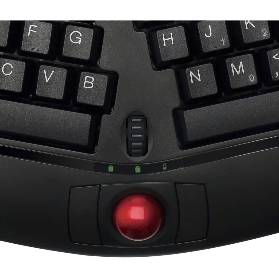 Adesso Tru-Form Media 3150 - 2.4 GHz Wireless Ergo Trackball Keyboard