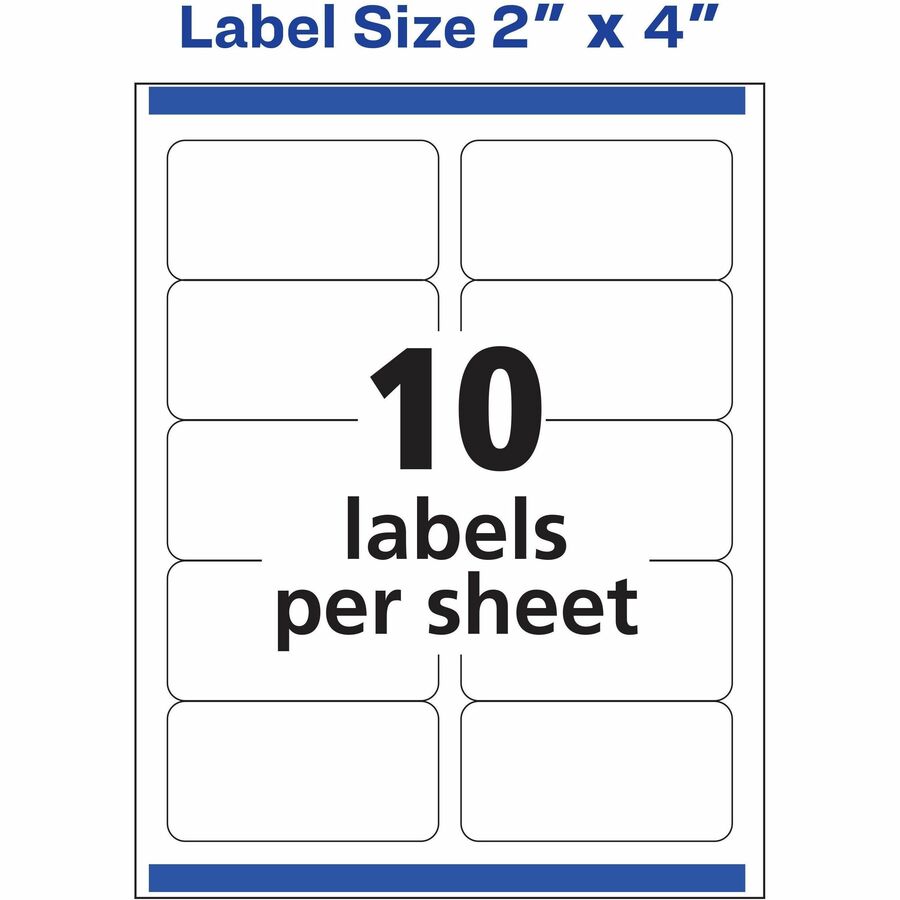 AVE6522 Avery® Easy Peel High Gloss Clear Mailing Labels 2" Width x
