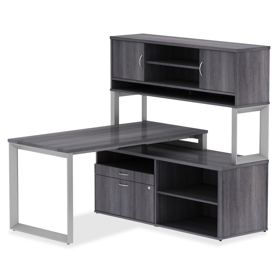 Lorell Relevance Series Charcoal Laminate Office Furniture - 72" x 30" Table Top - Straight Edge - Material: Polyvinyl Chloride (PVC) Edge - Finish: Charcoal, Laminate