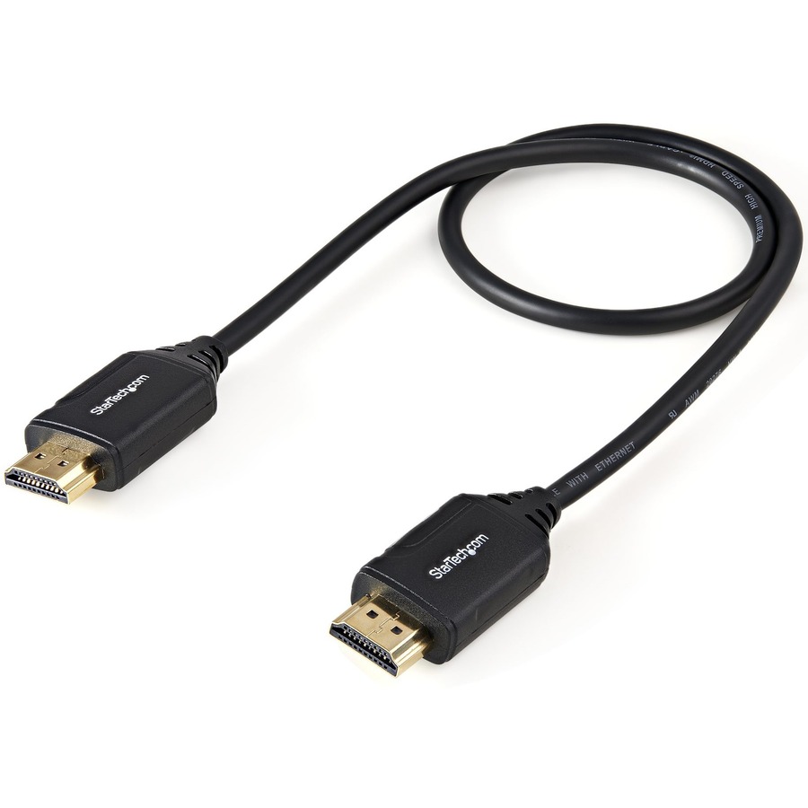 StarTech.com 1.6ft/50cm Premium Certified HDMI 2.0 Cable with Ethernet, High Speed Ultra HD 4K 60Hz HDMI Cable HDR10 UHD HDMI Monitor Cord