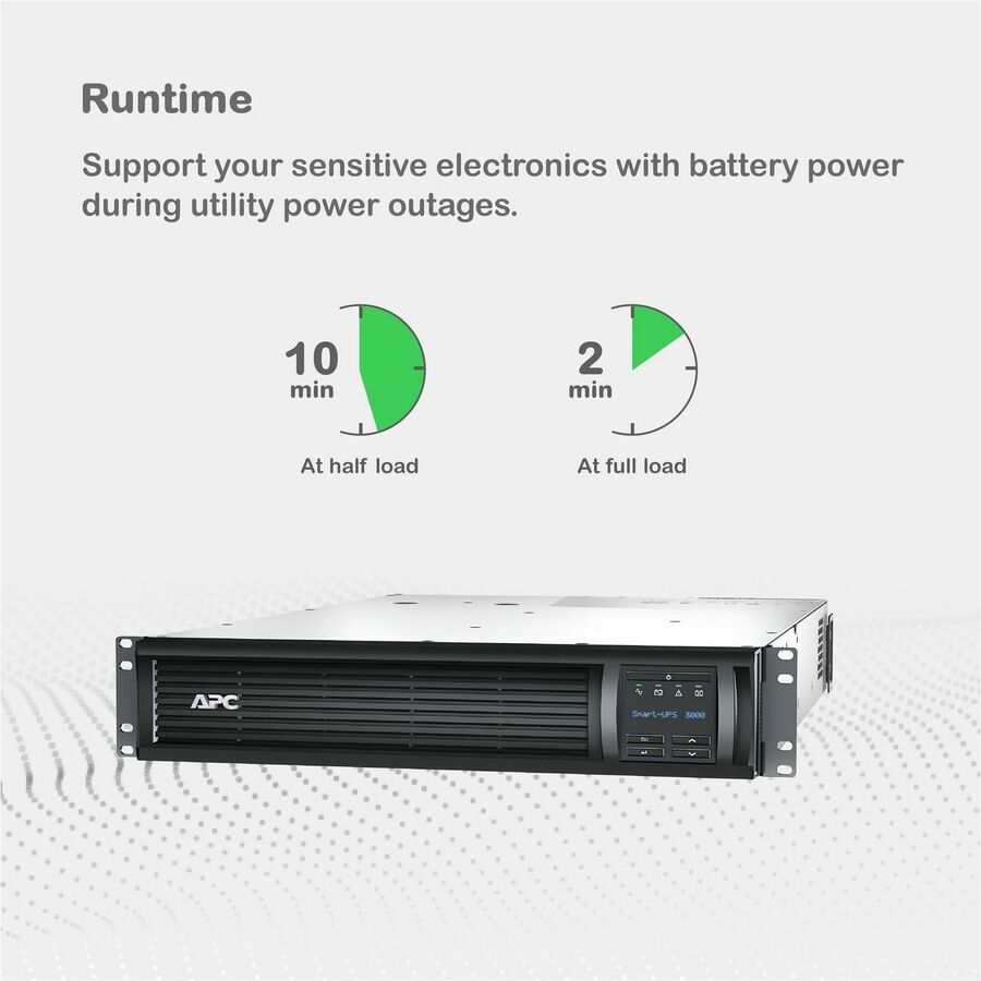 APC Smart-UPS, Line Interactive, 3kVA, Rackmount 2U, 120V, 6x NEMA 5-15R+2x NEMA 5-20R outlets, SmartConnect Port+SmartSlot, AVR, LCD