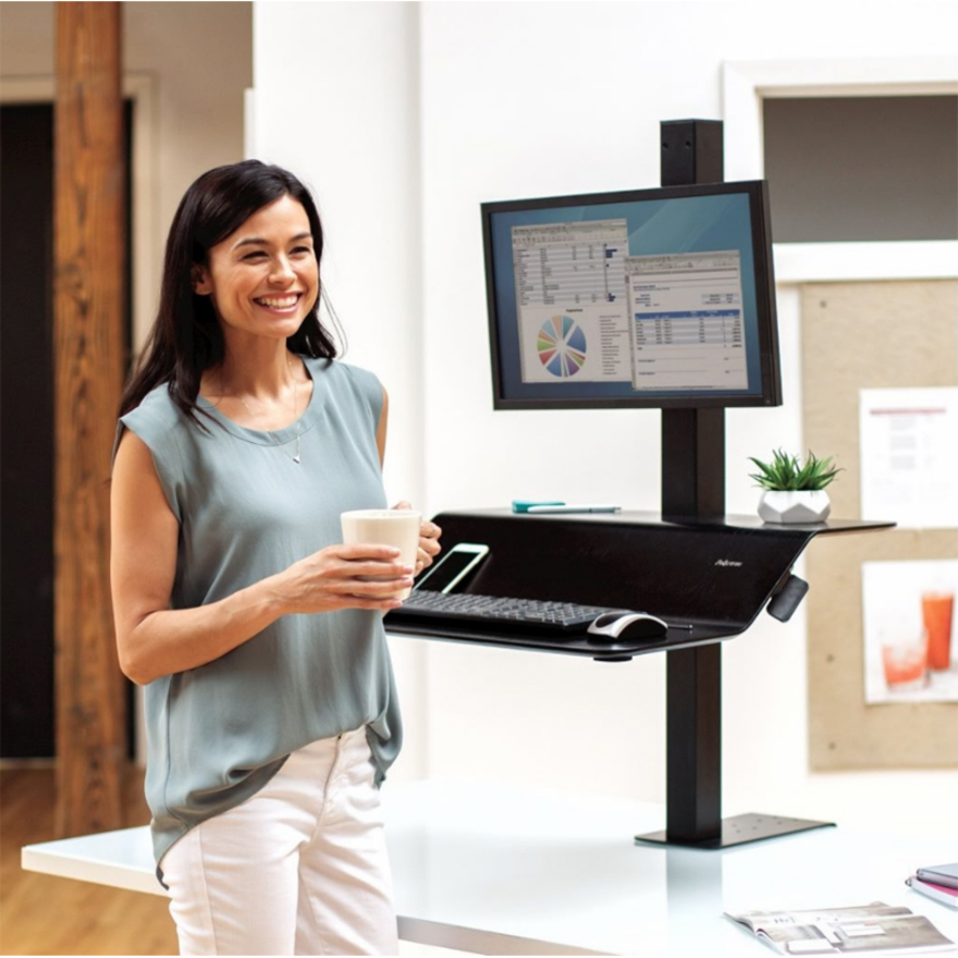 Fellowes Lotus™ VE Sit-Stand Workstation - Single - 1 Display(s) Supported - 25 lb Load Capacity - 1 Each