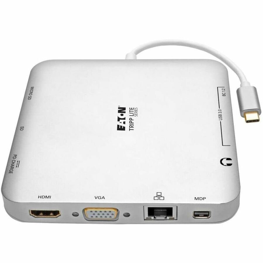 Tripp Lite by Eaton USB-C Dock Dual Display - 4K HDMI/mDP VGA USB 3.x (5Gbps) USB-A/C Hub GbE 60W PD Charging