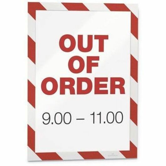 DURABLE DURAFRAME Document Frame - Holds 8.50" x 11" Insert - Rectangle - Surface - Horizontal, Vertical - Magnetic, Self-adhesive, Sturdy - Red, White - 2 / Pack