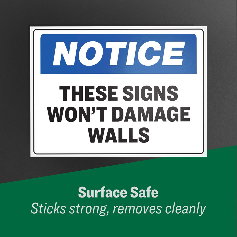 Avery® 7"x10" Removable Label Safety Signs - 7" Width x 10" Length - Removable Adhesive - Rectangle - Laser, Inkjet - White - Film - 1 / Sheet - 15 Total Sheets - 15 / Pack - Water Resistant