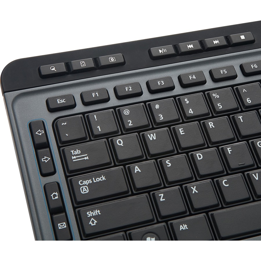 Verbatim Wireless Multimedia Keyboard and 6-Button Mouse Combo - Black - USB Type A Wireless RF - Black - USB Type A Wireless RF - Optical - 6 Button - Scroll Wheel - Black - Multimedia Hot Key(s) - AA, AAA - Compatible with Windows, Mac OS, Linux - 1 Pac = VER99788