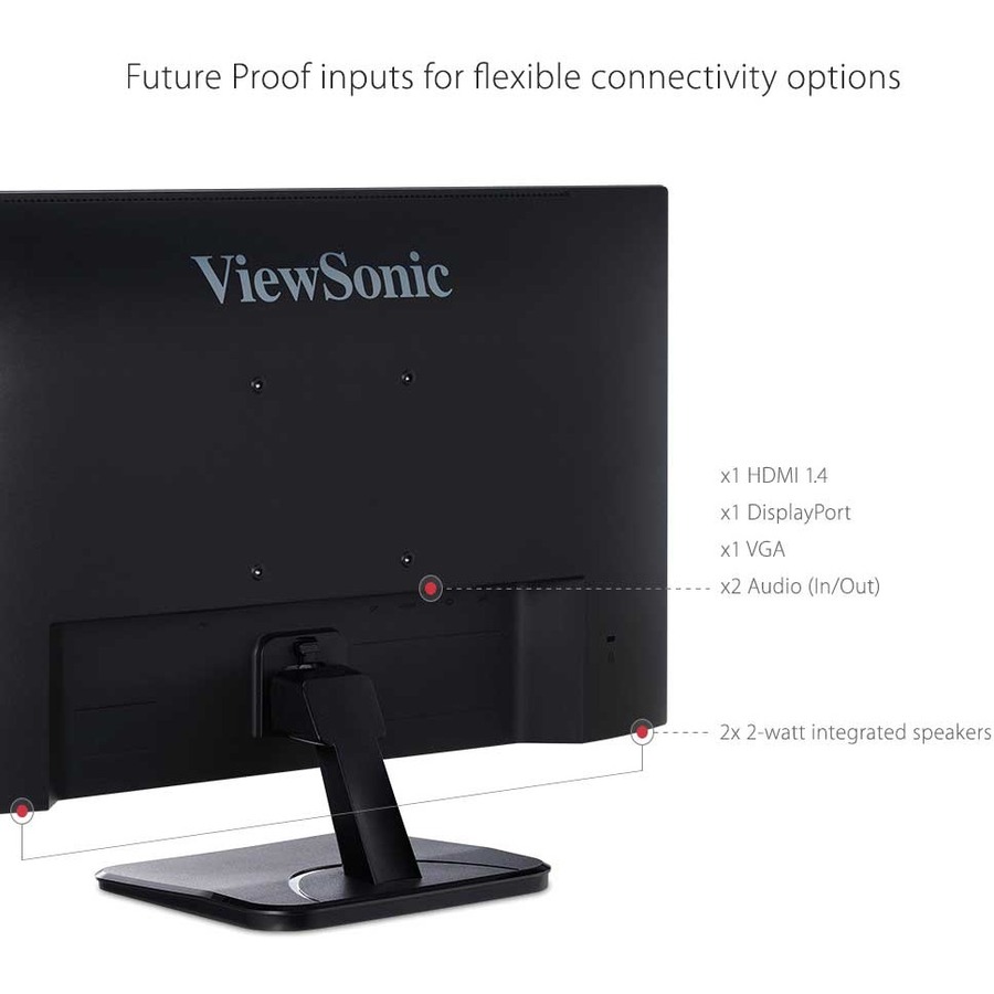 ViewSonic VA2256-MHD 22 Inch IPS 1080p Monitor with Ultra-Thin Bezels, HDMI, DisplayPort and VGA Inputs for Home and Office