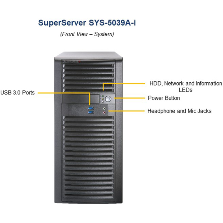 Supermicro SuperWorkstation 5039A-i Barebone System - Mid-tower - Socket R4 LGA-2066 - 1 x Processor Support