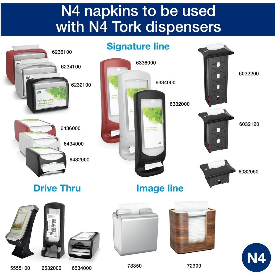 Tork Xpressnap® Natural Dispenser Napkin N4 - Tork Xpressnap® Natural Dispenser Napkin N4, Universal, Interfold 1-ply, 12 x 500 napkins, 13" x 8.5" , DX906E - Paper Napkins - TRKDX906E