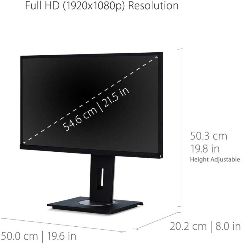 ViewSonic VG2248 22 Inch IPS 1080p Ergonomic Monitor with HDMI DisplayPort USB and 40 Degree Tilt for Home and Office - Ergonomic VG2248 - 1080p IPS Monitor with HDMI DisplayPort USB and 40 Degree Tilt - 250 cd/m² - 22"