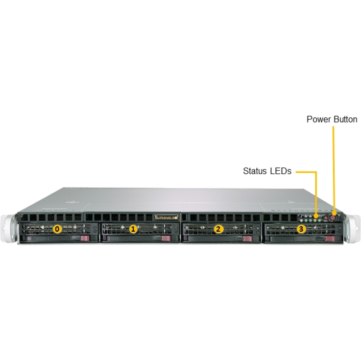 Supermicro A+ Server 1013S-MTR Barebone System - 1U Rack-mountable - Socket SP3 - 1 x Processor Support