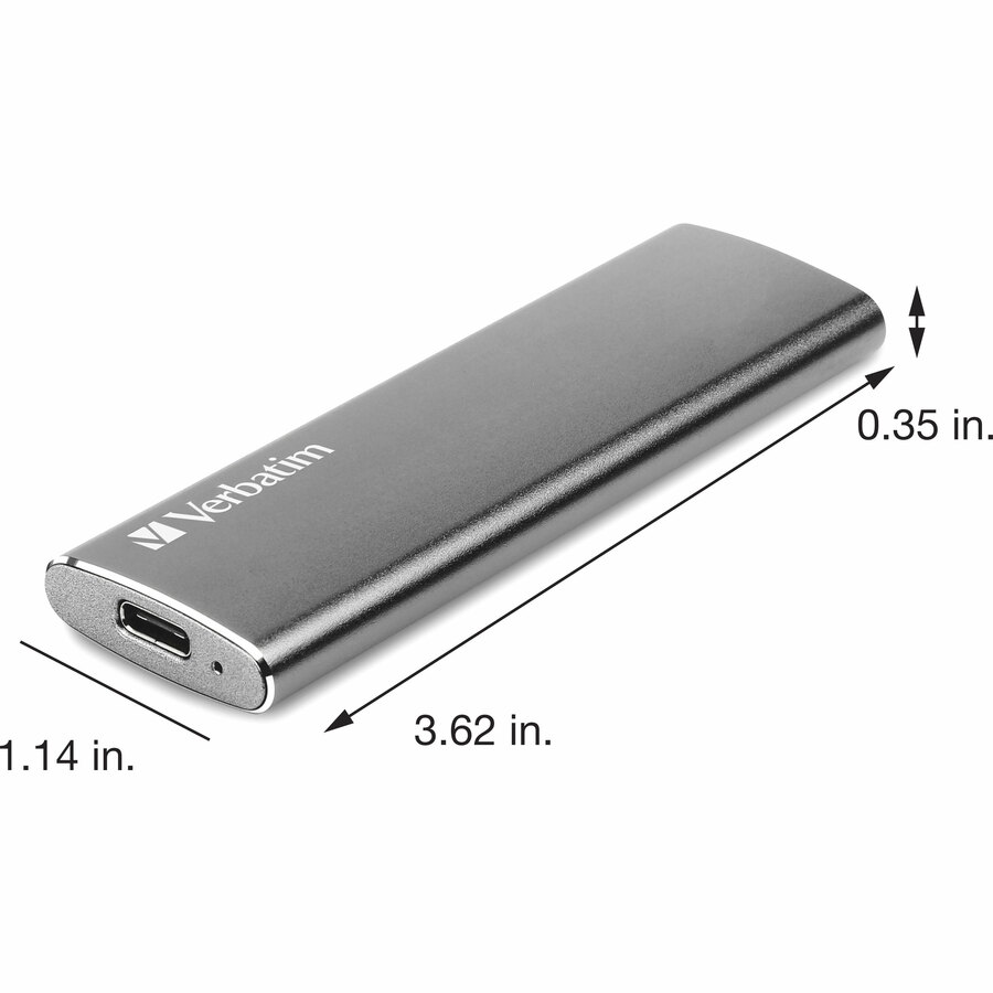 Verbatim 480GB Vx500 External SSD, USB 3.1 Gen 2 - Graphite - Notebook Device Supported - USB 3.1 Type C - 500 MB/s Maximum Read Transfer Rate - 2 Year Warranty
