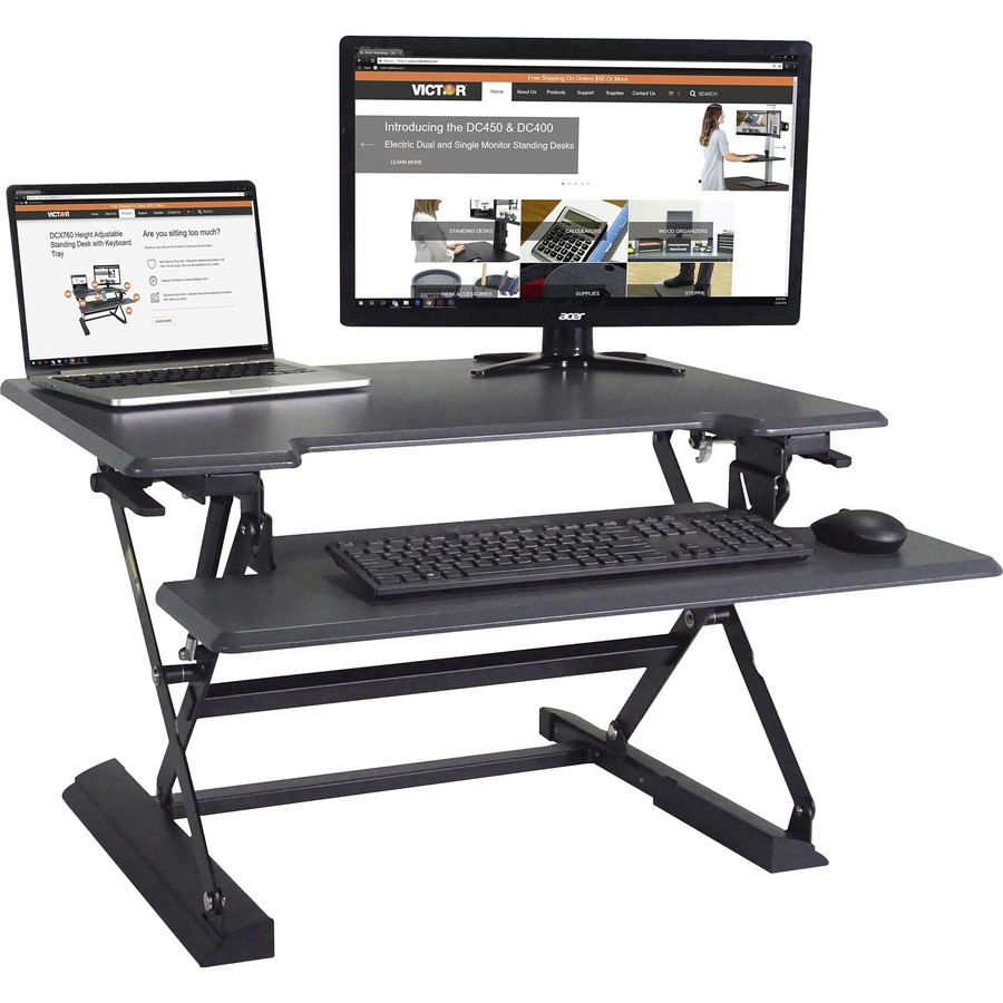 High Rise™ Mobile Adjustable Standing Desk with Keyboard Tray