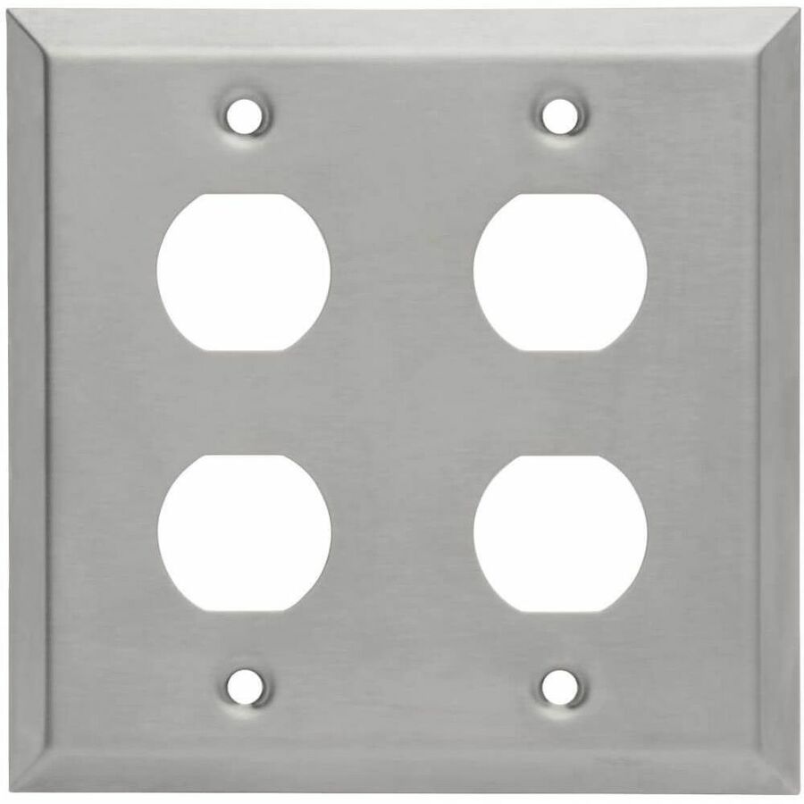 Tripp Lite by Eaton 4 Port Double Gang Faceplate Stainless Steel Industrial Grade IP44 TAA