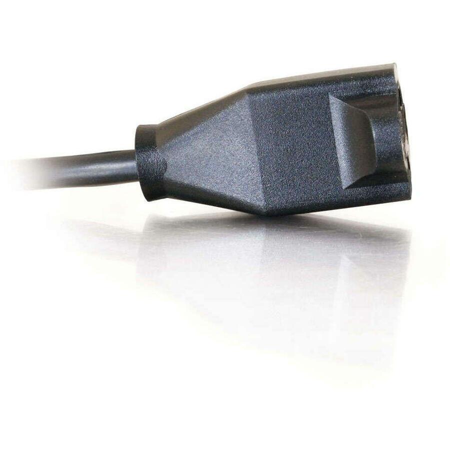 C2G 4 ft black power extension cord with 5-15R to 5-15P connectors — alternate view 3