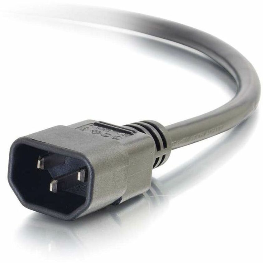 Black 3 ft locking C14 to C13 power cord for rack equipment — alternate view 3