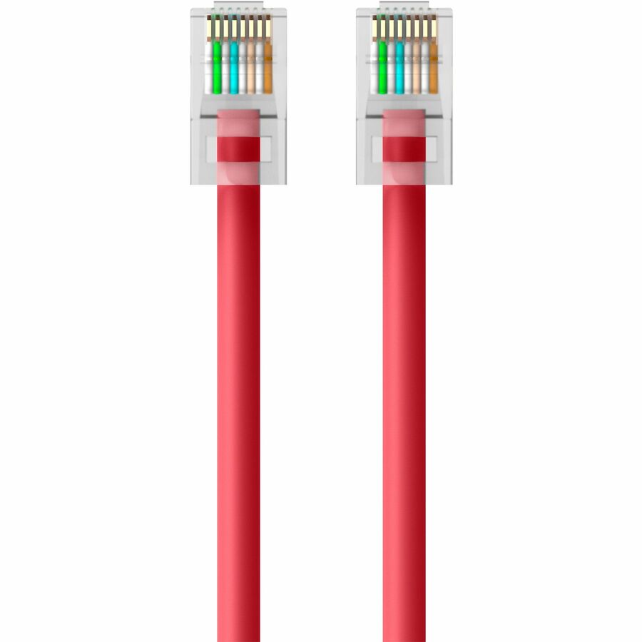Belkin Cat5e Patch Cable - RJ-45 Male - RJ-45 Male - 12ft - Red