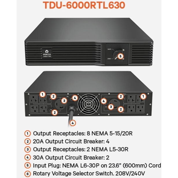 Vertiv Liebert TDU - 5050VA/5050W 120VAC|Step Down Transformer/Voltage Converter