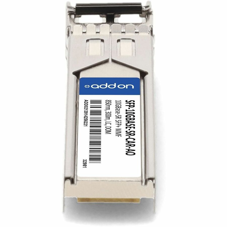 AddOn Cisco and Arista compatible 10GBASE-SR SFP+ transceiver for 10 GbE multimode fiber links — alternate view 3