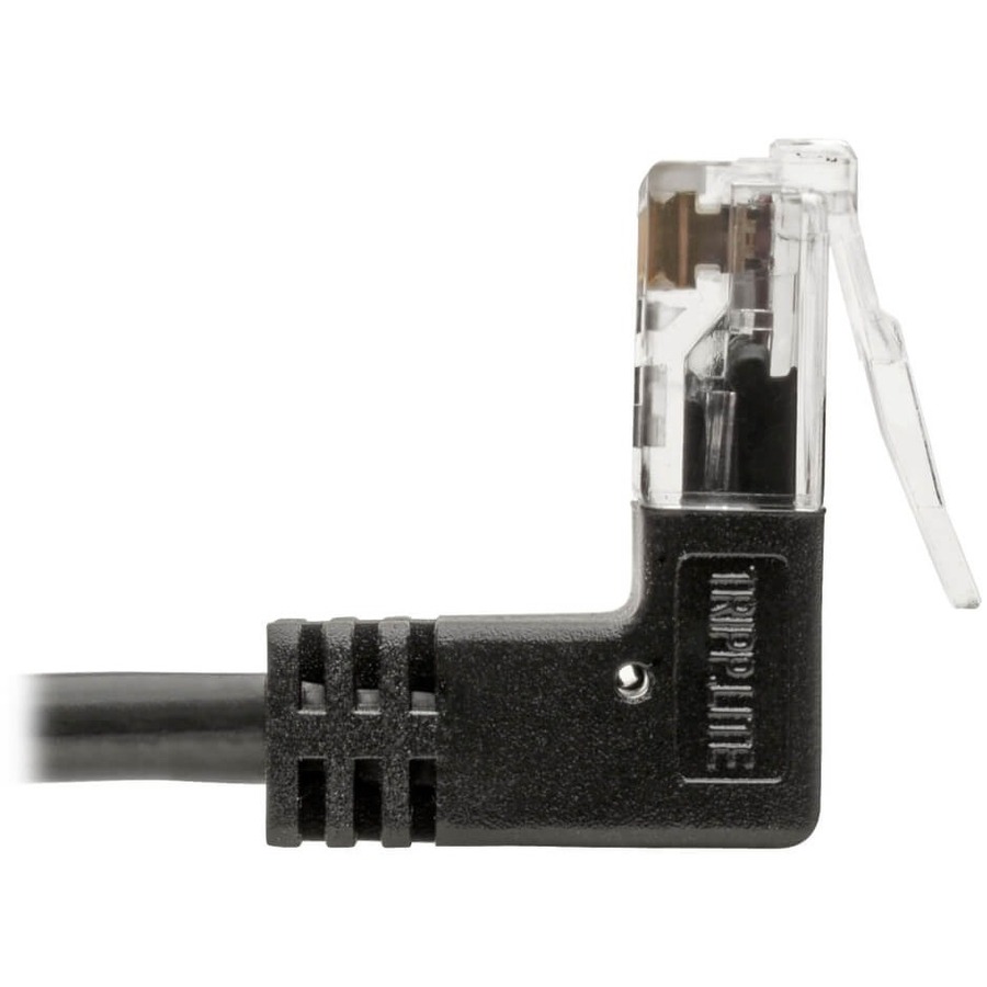 Tripp Lite by Eaton Right-Angle Cat6 Gigabit Snagless Molded Slim UTP Ethernet Cable (RJ45 M/M) Black 1 ft. (0.31 m)