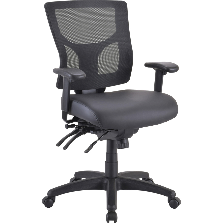 Lorell Antimicrobial Vinyl Seat Cushion for Conjure Executive Mid/High-back Chair Frame - Black - Vinyl - 1 Each = LLR62004