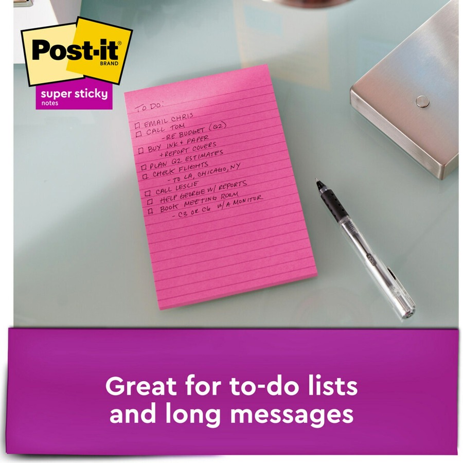 Post-it® Super Sticky Adhesive Note - Square, Rectangle - 90 Sheets per Pad - Sticky, Adhesive - 9 / Pack - Adhesive Note Pads - MMM46339SSMIA