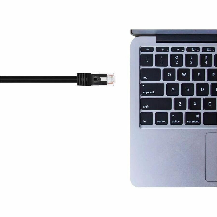 Black 1 ft CAT6 UTP Ethernet patch cable for short network connections — alternate view 3