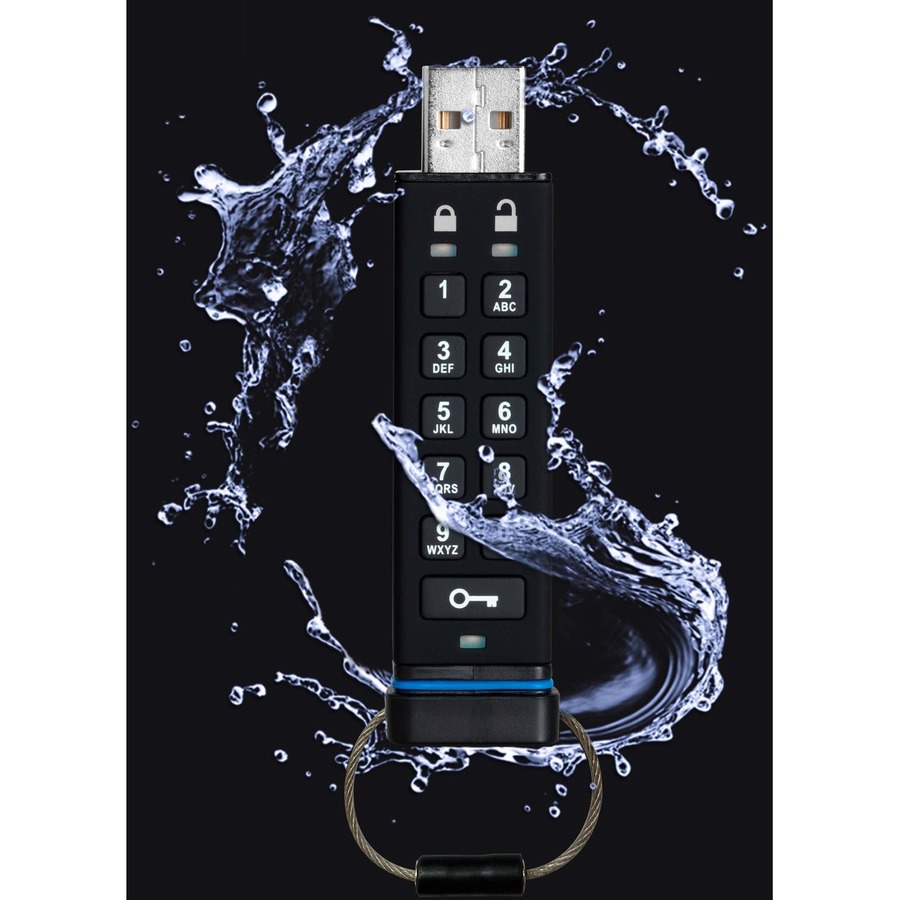 iStorage datAshur 16 GB Secure Flash Drive | Password protected | Dust & Water Resistant | Portable | Hardware Encryption | USB 2.0 | IS-FL-DA-256-16