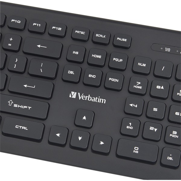 With a slim design and reliable wireless performance, the Verbatim Wireless Slim Keyboard is the ideal companion for your PC. This keyboard offers 2.4Ghz wireless communication, so there are no delays in what you type and what you see on-screen. The inclu
