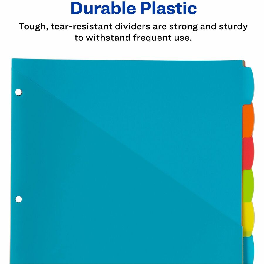 Picture of Avery&reg; Write & Erase 8-Tab Plastic Dividers, Pockets, Brights (16103)