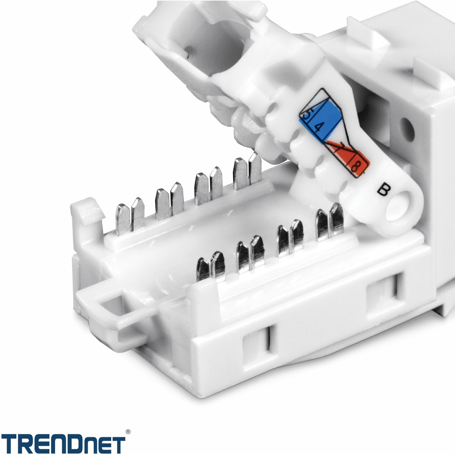 TRENDnet Cat6 Keystone Jack 50-Pack Bundle, TC-K50C6, Compatible with Cat5/Cat5e/Cat6 Cabling Cat6 RJ45 Keystone Jacks, Use with the TC-KP24 or TC-KP48 Blank Keystone Patch Panels (Sold Separately)