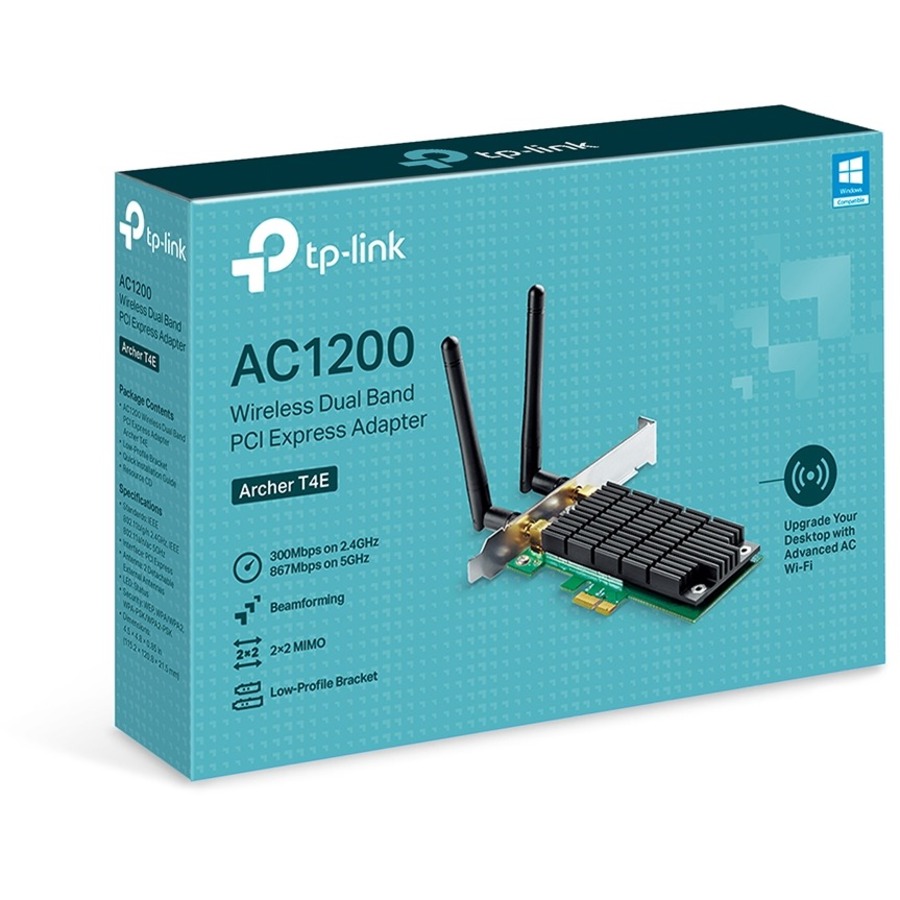 TP-Link Archer T4E - 2.4G/5G Dual Band Wireless PCI Express Adapter for Desktop Computer