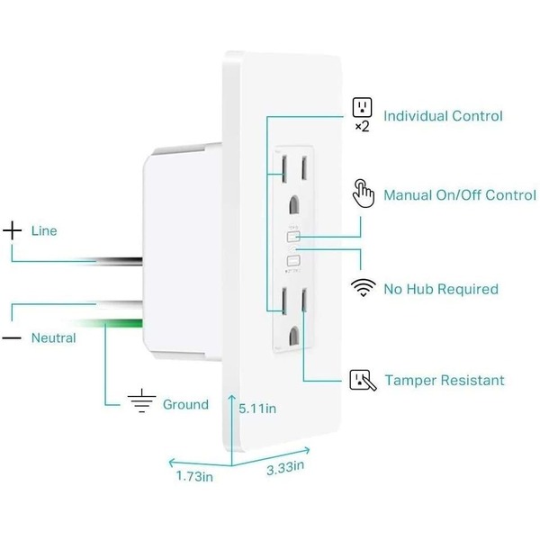 TP-LINK (KP200) Smart In-Wall Outlets