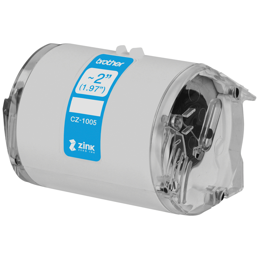 Brother Genuine CZ-1005 continuous length ~ 2 (1.97") 50 mm wide x 16.4 ft. (5 m) long label roll featuring ZINK&reg; Zero Ink technology