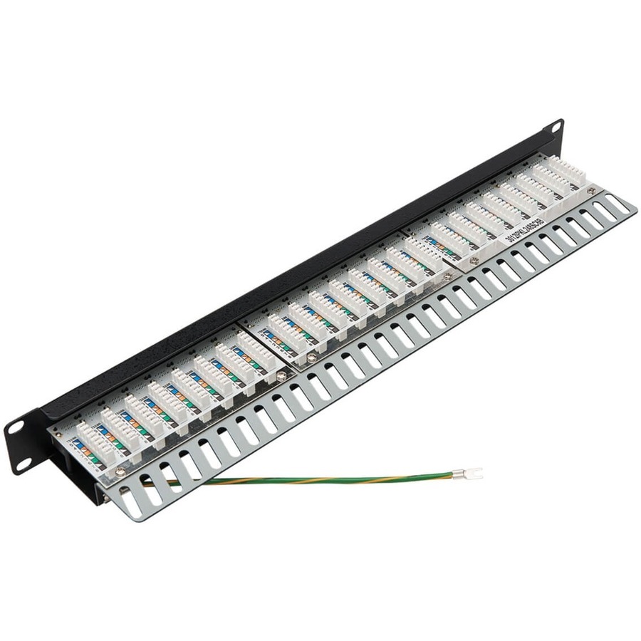 Tripp Lite by Eaton Cat5e/Cat6 24-Port Patch Panel - Shielded Krone IDC 568B RJ45 Ethernet 1U TAA