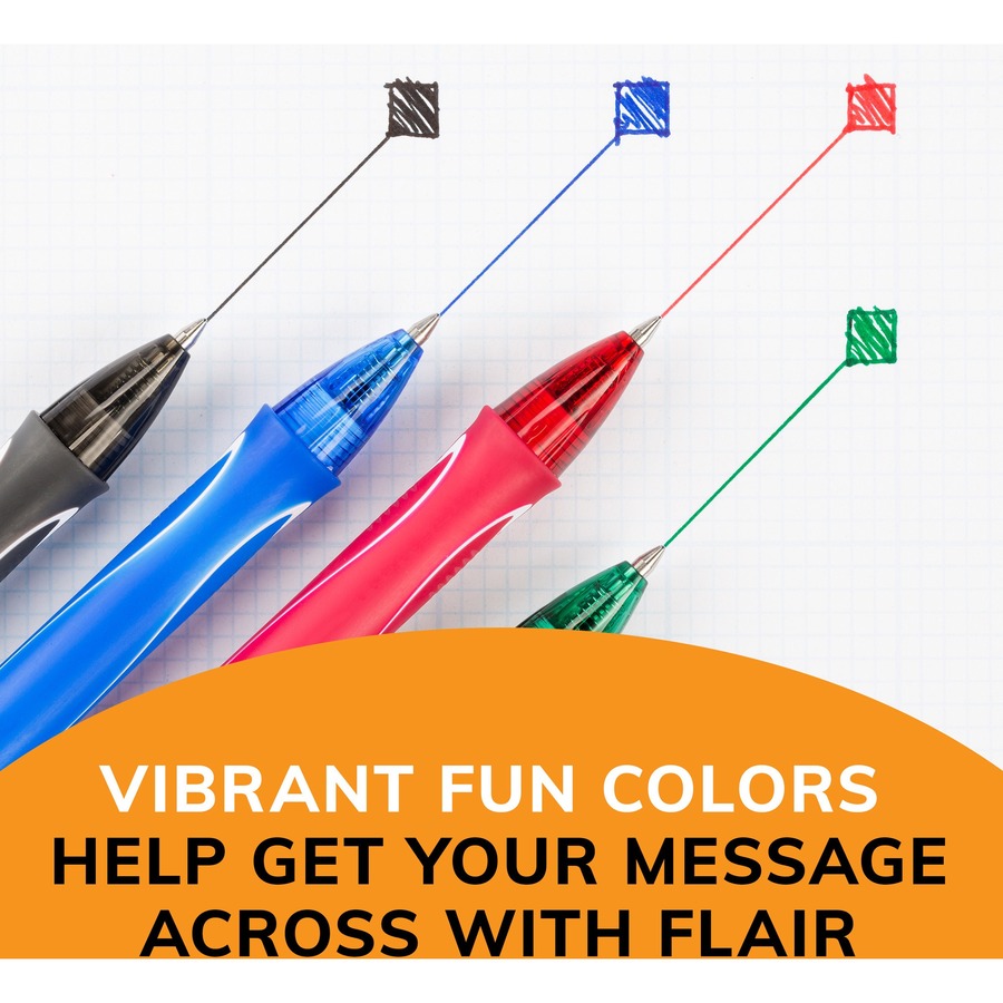 BIC Gel-ocity Gel Pen - 0.7 mm Medium Pen Point - Retractable - Assorted Ink - Gel-based - 12 Pack