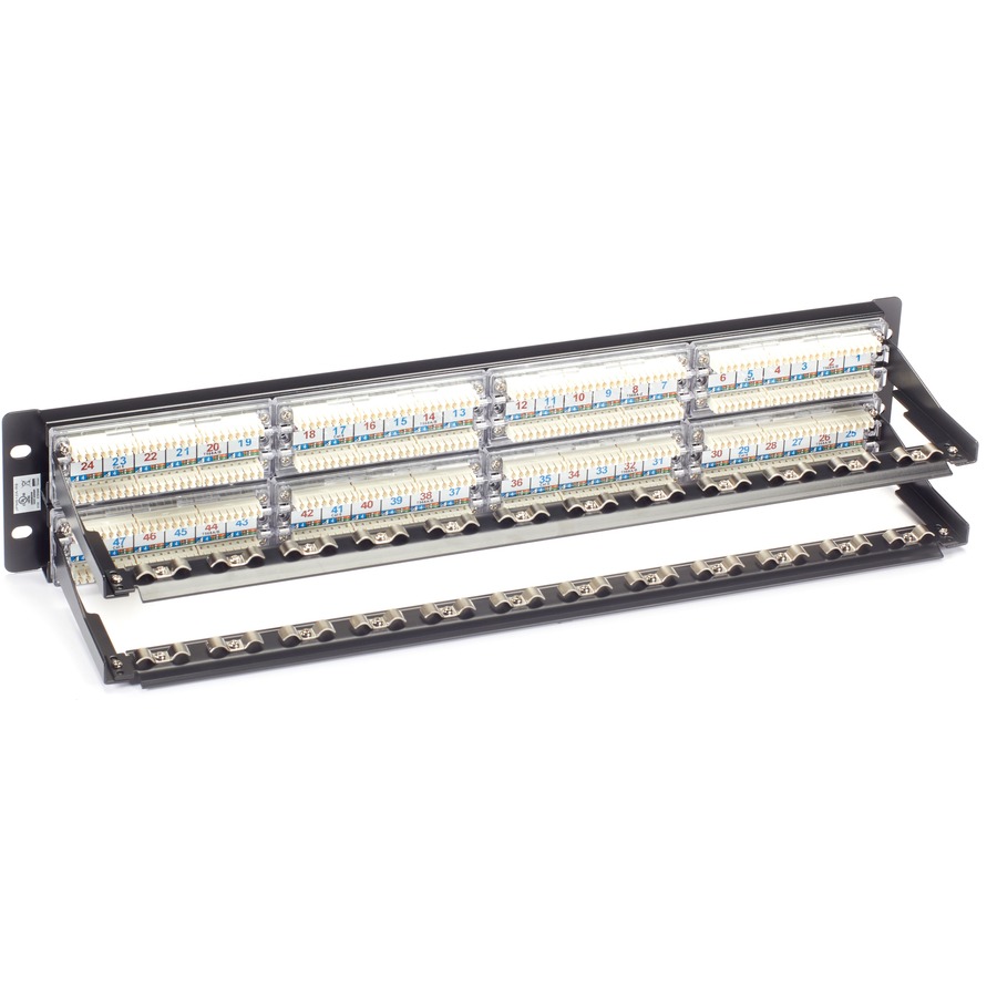 Black Box GigaTrue&reg; CAT6 Patch Panel - 2U, Unshielded, 48-Port