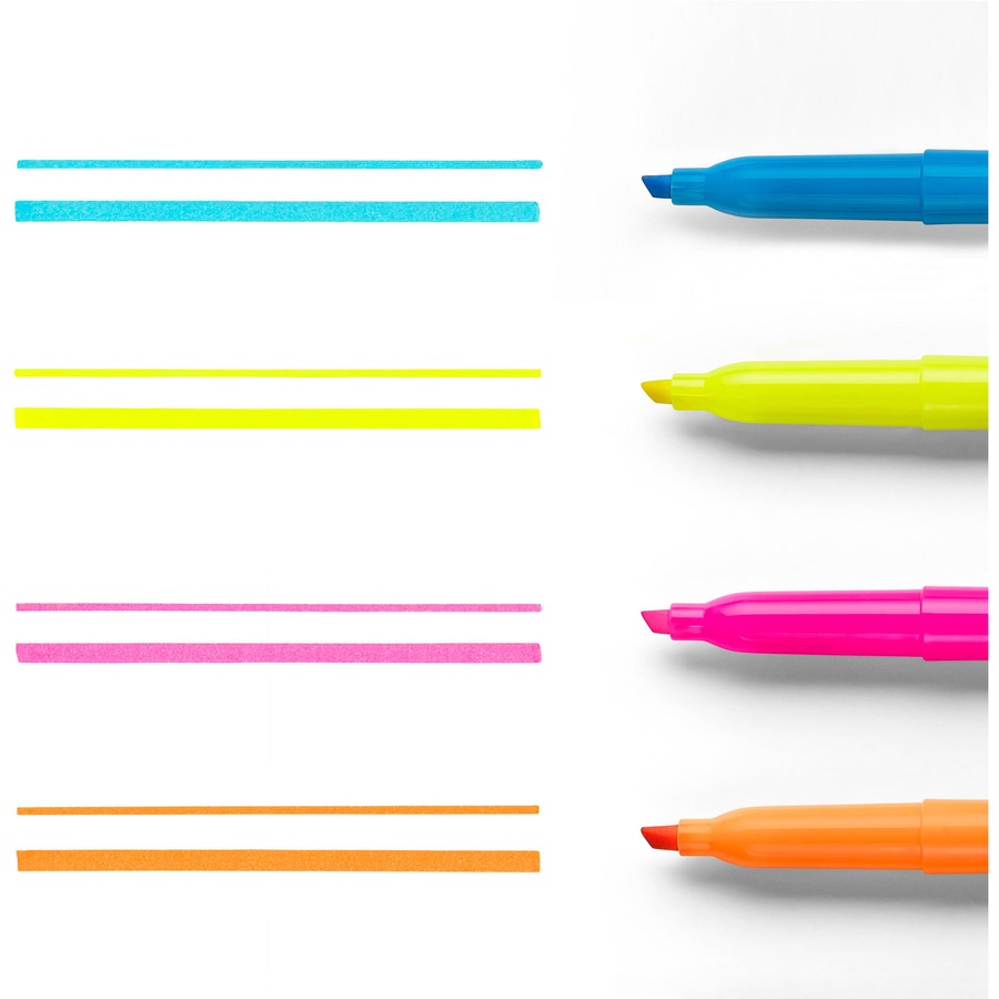 Sharpie Accent Smear Guard Highlighter - Narrow Marker Point - Chisel Marker Point Style - Yellow, Blue, Pink, Orange - 1 Pack