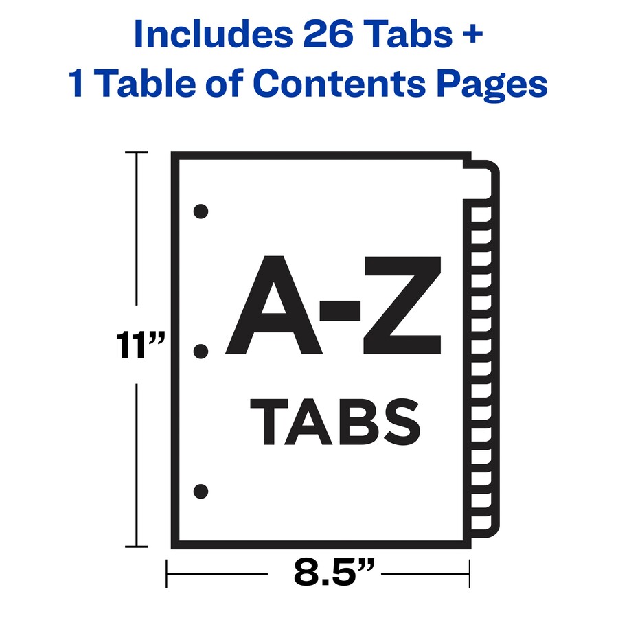 Picture of Avery&reg; A-Z Black & White Table of Contents Dividers