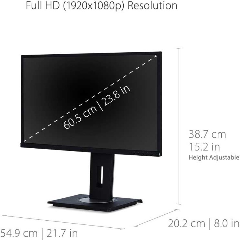 ViewSonic VG2448-PF 24 Inch IPS 1080p Ergonomic Monitor with Built-In Privacy Filter HDMI DisplayPort USB and 40 Degree Tilt