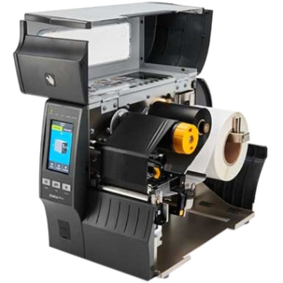 TT Printer ZT411; 4"", 300 dpi, US Cord, Serial, USB, 10/100 Ethernet, Bluetooth 4.1/MFi, USB Host, Peel w/ Full Rewind, EZPL — alternate view 3