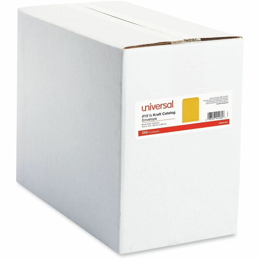 Universal Envelope - Catalog - #13 1/2 - 28 lb - Gummed - Brown Kraft - Kraft Paper - 250 / Box