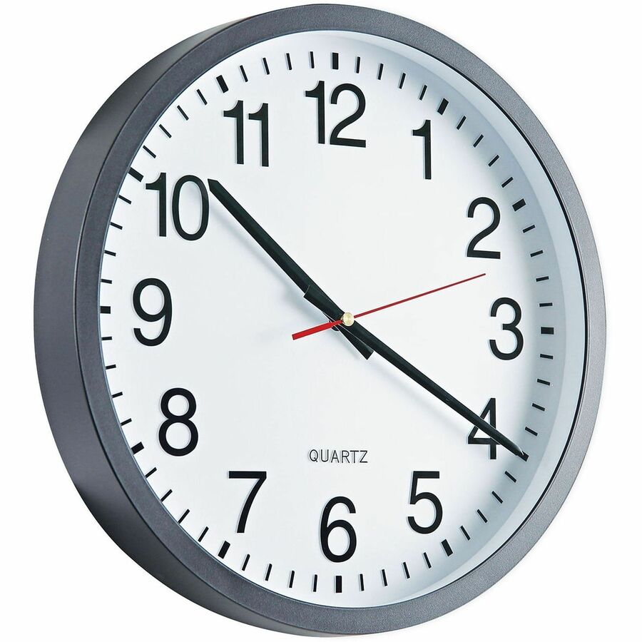 Universal Products Wall Clock - Analog - Quartz - Black Case - Plastic