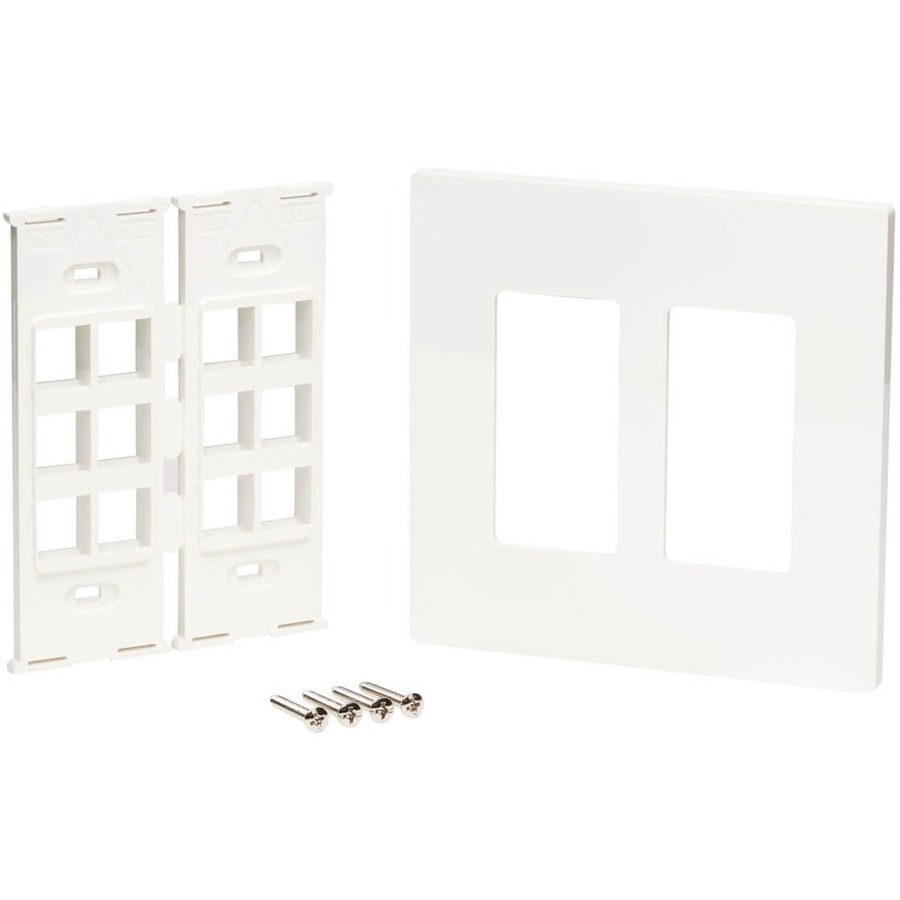 Eaton Tripp Lite Series 12-Port Keystone Double-Gang Faceplate, White, TAA