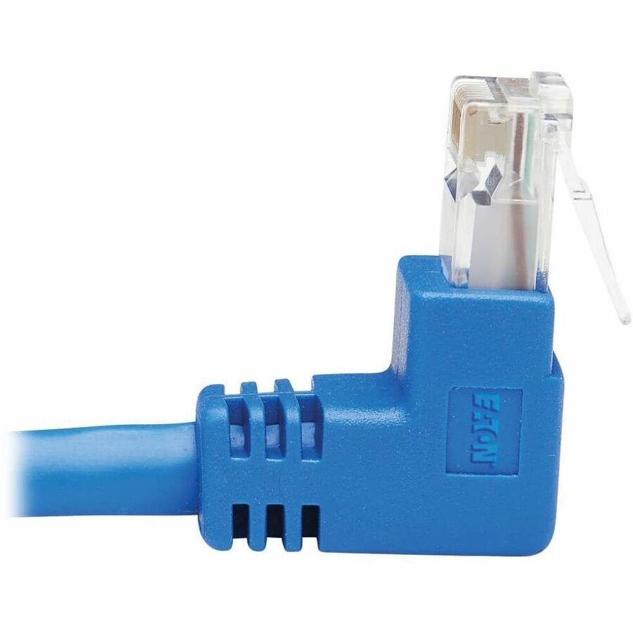 Eaton Tripp Lite Series Up-Angle Cat6 Gigabit Molded UTP Ethernet Cable (RJ45 Right-Angle Up M to RJ45 M), Blue, 15 ft. (4.57 m)