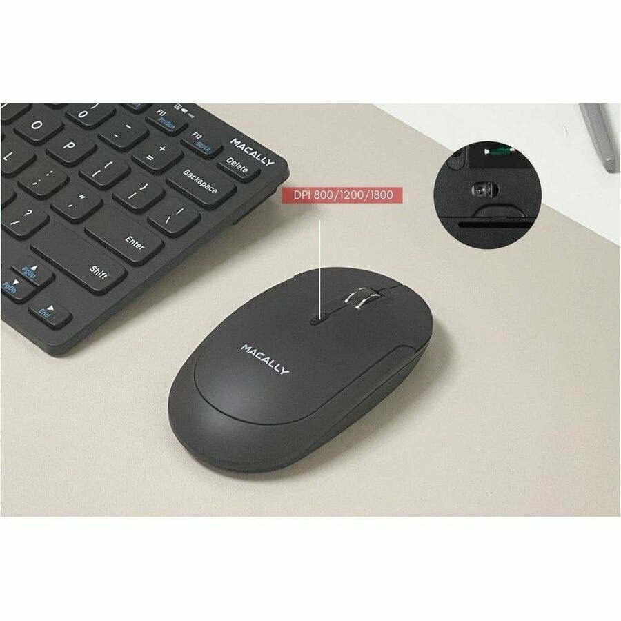 Macally RF Wireless Keyboard and Mouse For Windows PC